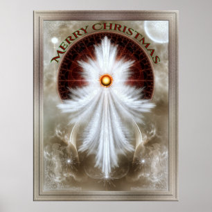 Affiche Angel Wings Snowflake Merry Christmas
