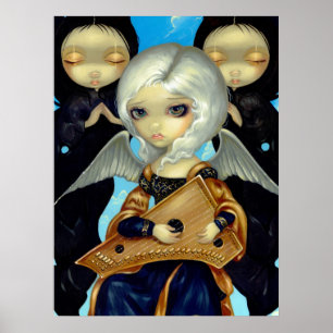 Affiche Angel with a Psaltery ART PRINT gothic fairy