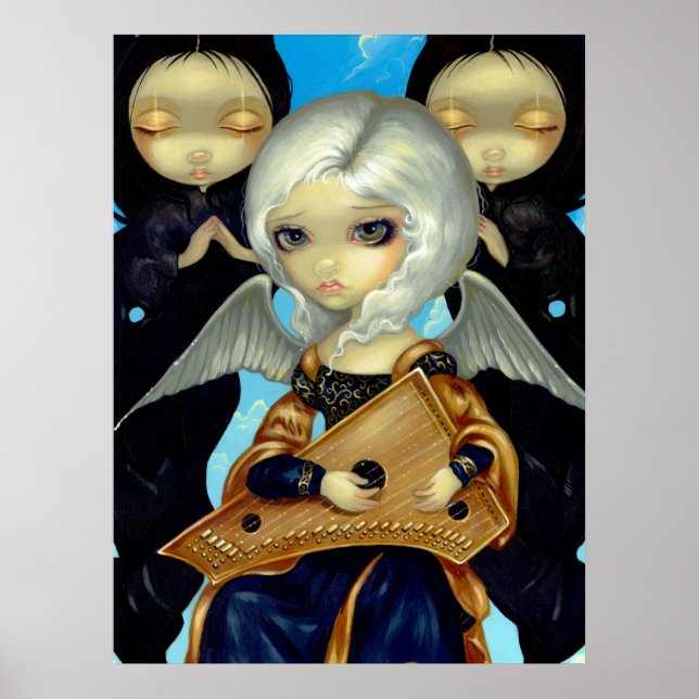 Affiche Angel with a Psaltery ART PRINT gothic fairy (Devant)