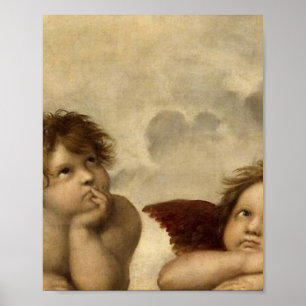 Affiche Angels Cherubs Raphael Santi Sistine Madonna Sweet