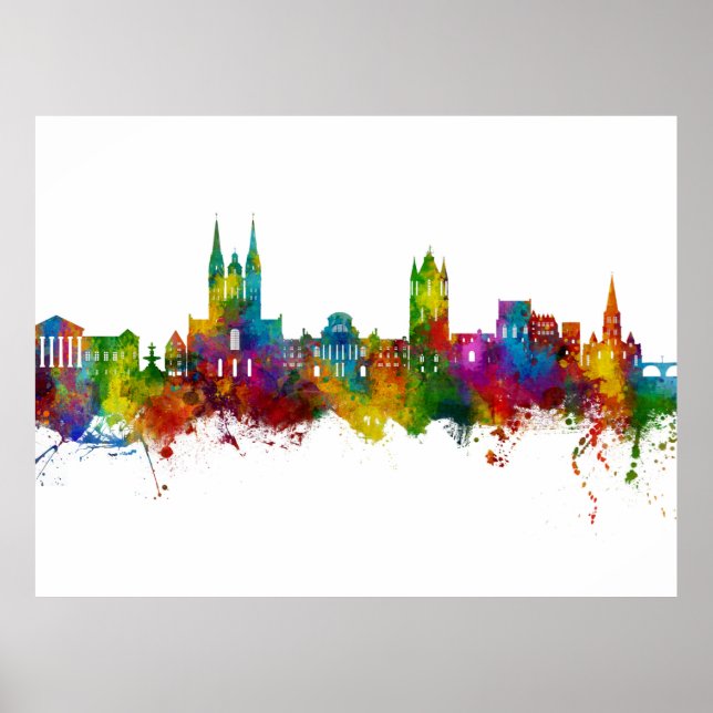 Affiche Angers France Skyline (Devant)