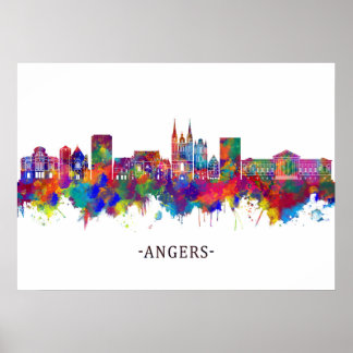 Affiche Angers France Skyline