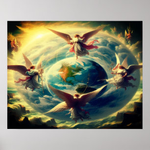 Affiche Anges Aux Quatre Coins De La Terre sur un mur