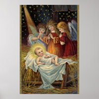 Anges de la Nativité de Noël victorien vintage