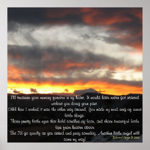 Affiche Anges et poèmes dans le coucher du soleil