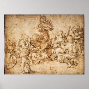 Affiche Anges faisant de la musique par Albrecht Durer