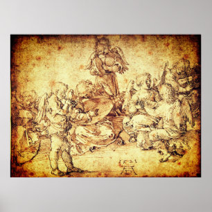 Affiche Anges faisant de la musique par Albrecht Durer
