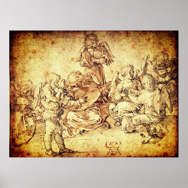 Affiche Anges faisant de la musique par Albrecht Durer (Devant)