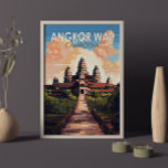 Affiche Angkor Vat Cambodge Travel Art Vintage<br><div class="desc">Image vectorielle Angkor Vat. Angkor Wat est un complexe de temples au Cambodge qui est considéré comme la plus grande structure religieuse au monde par Guinness World Records. Il est situé dans l'ancienne capitale khmère d'Angkor,  dans le nord du Cambodge.</div>