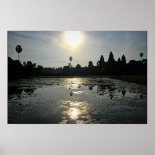 Affiche Angkor Wat Cambodge silhouette matinale d'impressi