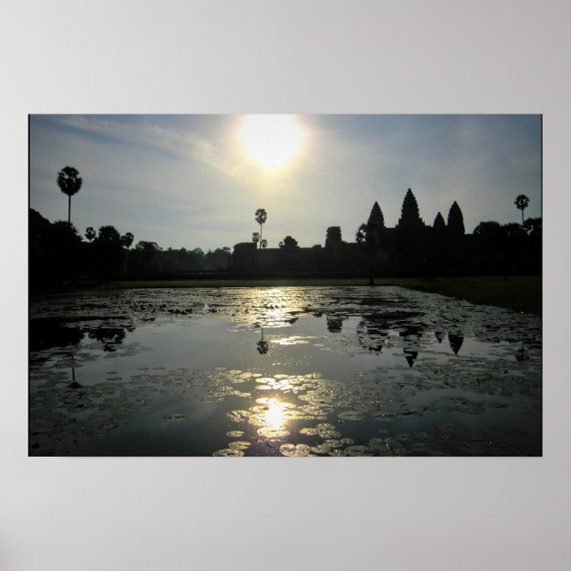 Affiche Angkor Wat Cambodge silhouette matinale d'impressi (Devant)