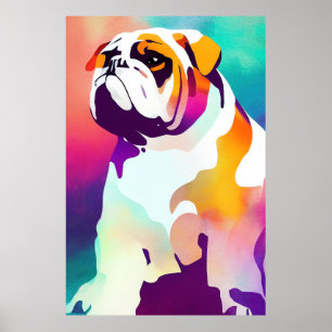 Affiche Anglais Chien Chien Wild Nature Peinture animale