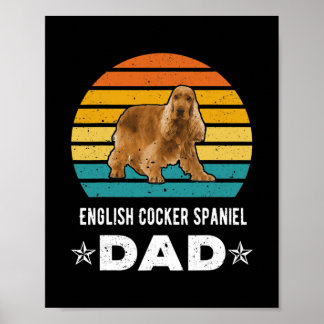 Affiche Anglais Cocker Espagnol Papa Retro Animal