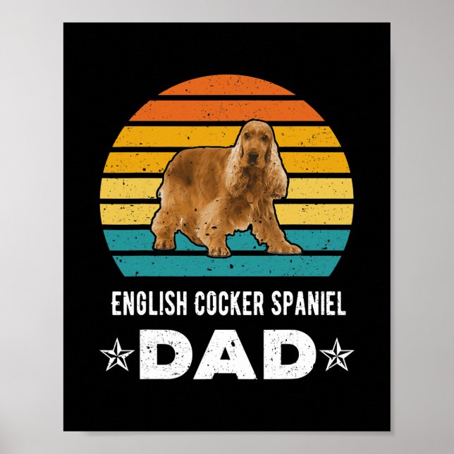 Affiche Anglais Cocker Espagnol Papa Retro Animal (Devant)