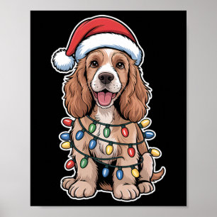 Affiche Anglais Er Spaniel Enveloppé Dans Les Lumières De
