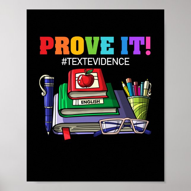 Affiche ANGLAIS PROFESSEUR Prouver it Text Evidence (Devant)