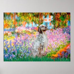 Affiche Anglais Setter 1 - Jardin