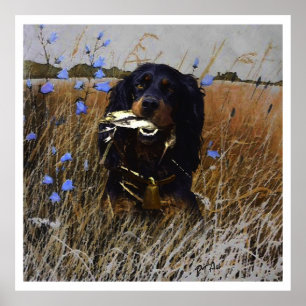 Affiche Anglais Setter, chasse aux oiseaux
