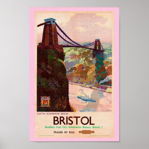 Affiche Anglais vintage Bristol Travel