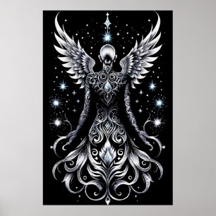 Affiche Angle De Tatouage Noir Et Argent