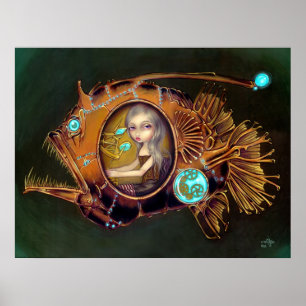 Affiche Anglerfish Submarine steampunk low brok Art Imprim