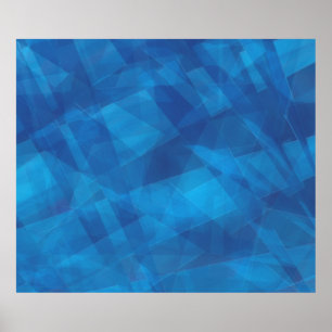 Affiche Angles Bleus Abstrait Contemporain Faux Canvas Pri