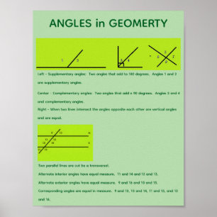 Affiche Angles en géométrie