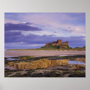 Affiche Angleterre, Northumberland, Château de Bamburgh