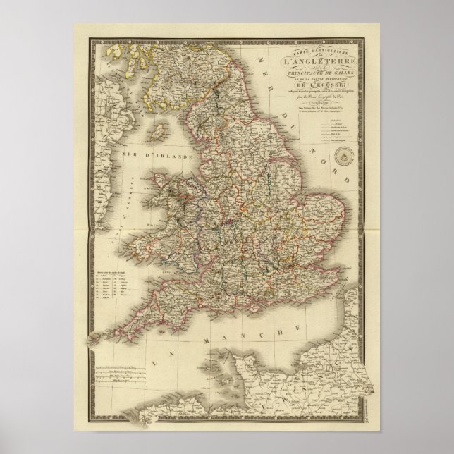 Affiche Angleterre, Pays de Galles (Devant)