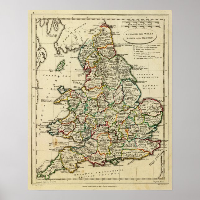 Affiche Angleterre, Pays de Galles romains, moderne (Devant)