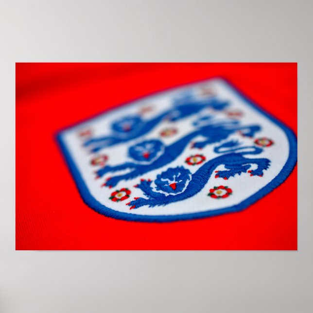 Affiche Angleterre Trois Lions Chemise Badge (Devant)