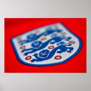 Affiche Angleterre Trois Lions Chemise Badge