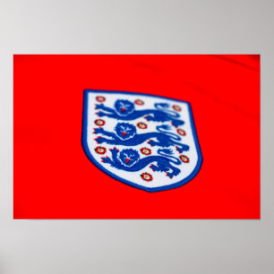 Affiche Angleterre Trois Lions Chemise Badge