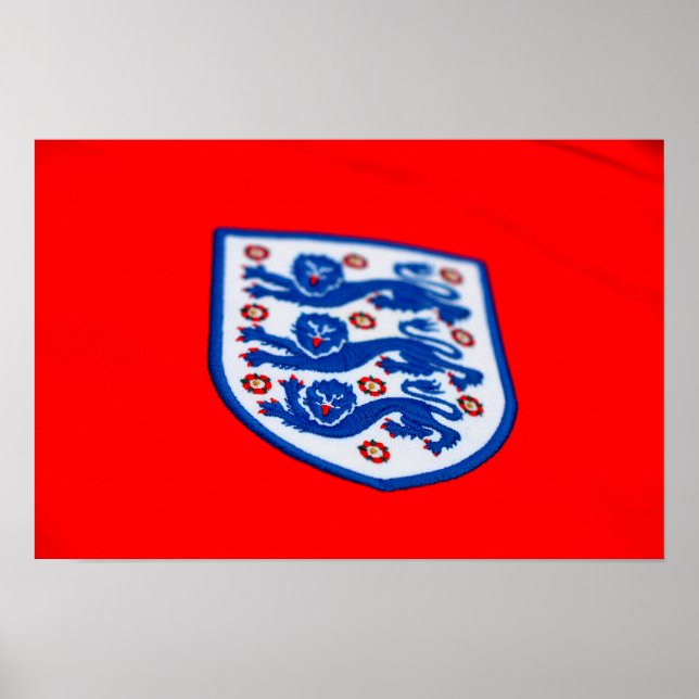 Affiche Angleterre Trois Lions Chemise Badge (Devant)