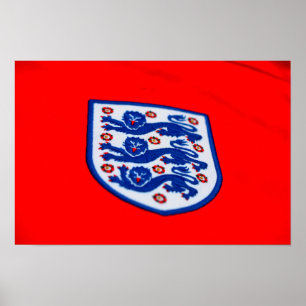 Affiche Angleterre Trois Lions Chemise Badge