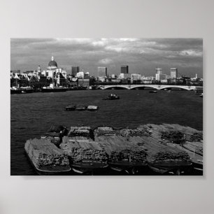 Affiche Angleterre vintage Londres ciel de la ville de la