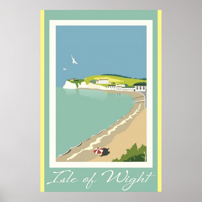 Affiche Angleterre Vintage voyage de l'île de Wight (Devant)