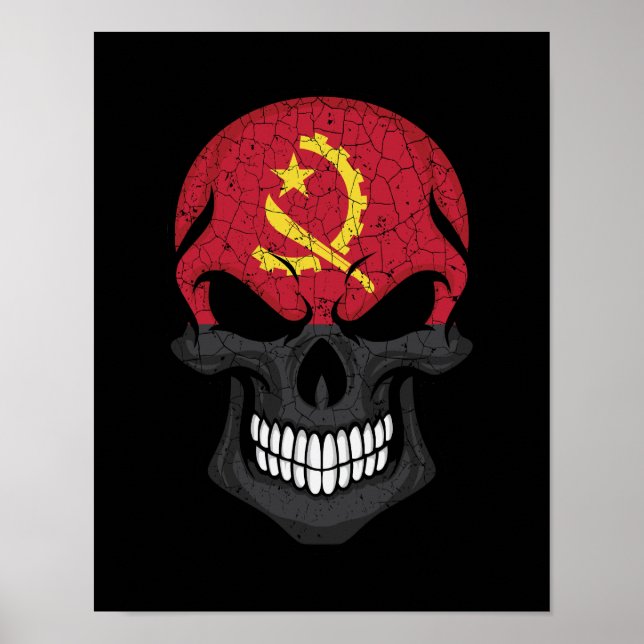 Affiche Angola Drapeau crâne souriant (Devant)