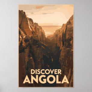 Affiche Angola Lubango Travel Art Vintage