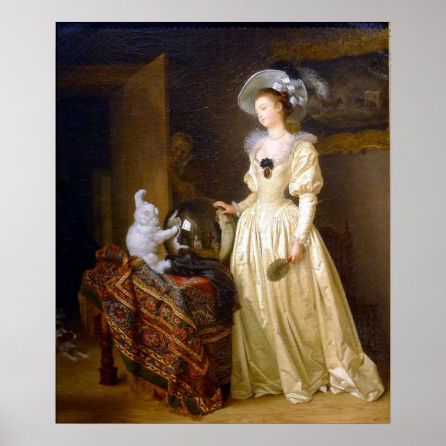 Affiche Angora Cat - Fragonard Animal Portrait (Devant)