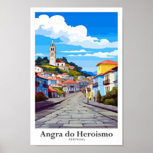 Affiche Angra do Heroismo Portugal Travel Art Vintage