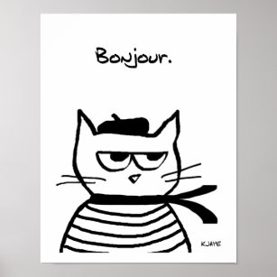 Affiche Angry Cat is so very French