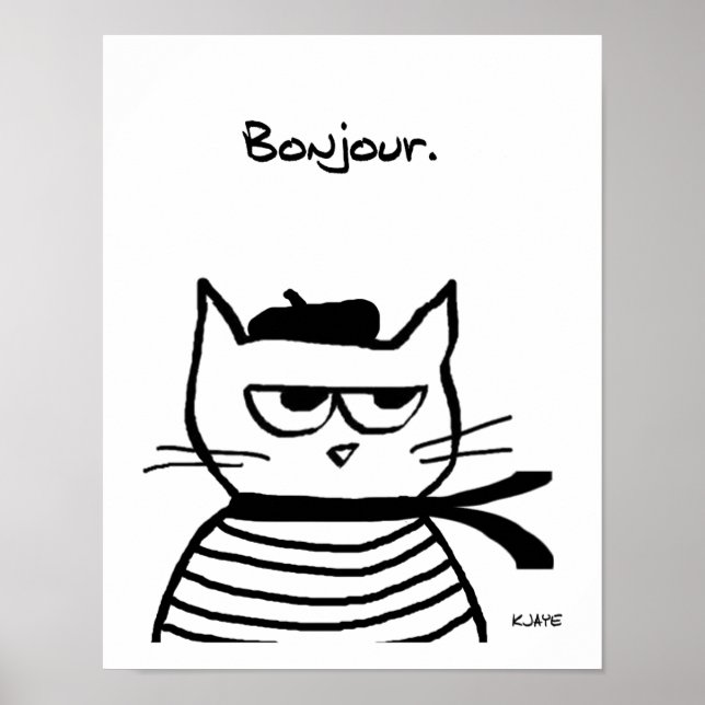 Affiche Angry Cat is so very French (Devant)