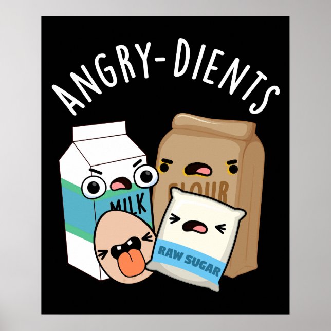 Affiche Angry dients Funny Baking Pun Dark BG (Devant)