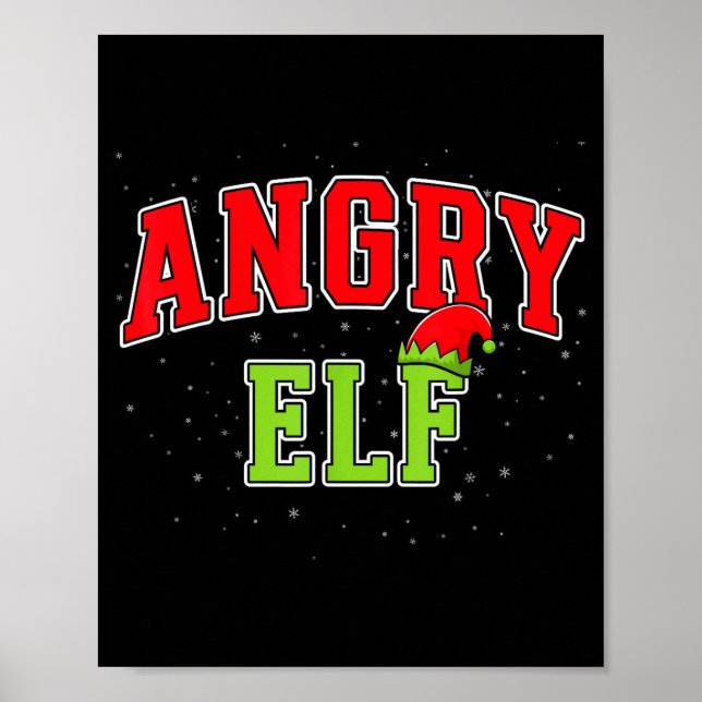 Affiche Angry Elf Christmas Family Matching Group Xmas  (Devant)