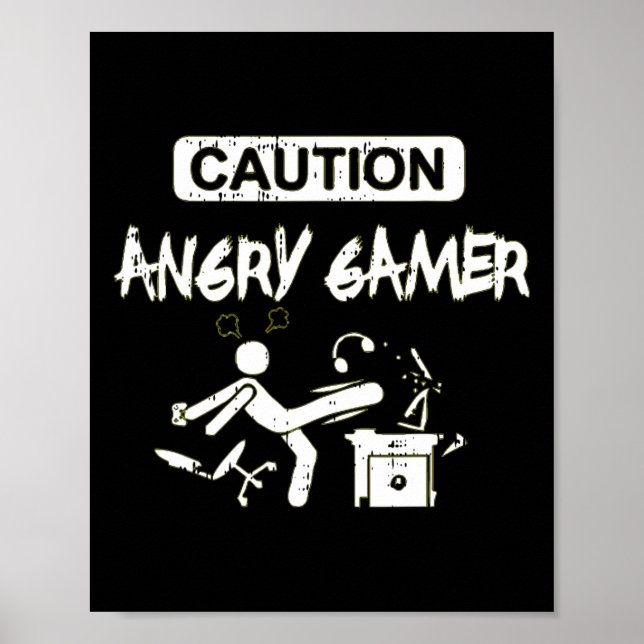Affiche Angry Gamer Computer Funny Video Game Gig (Devant)