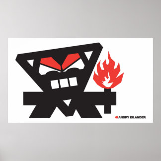 Affiche Angry Islander - noir à la lumière