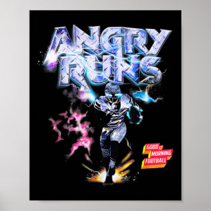 Affiche Angry Runs Good Morning Football Sport Lover Vinta