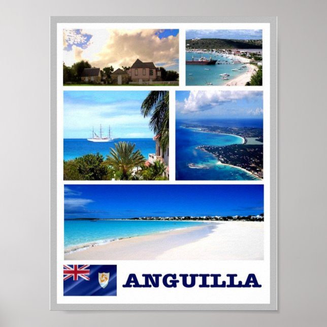 Affiche Anguilla - Mosaïque - (Devant)