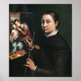 Affiche Anguissola - Autoportrait À La Peinture À L'Eau